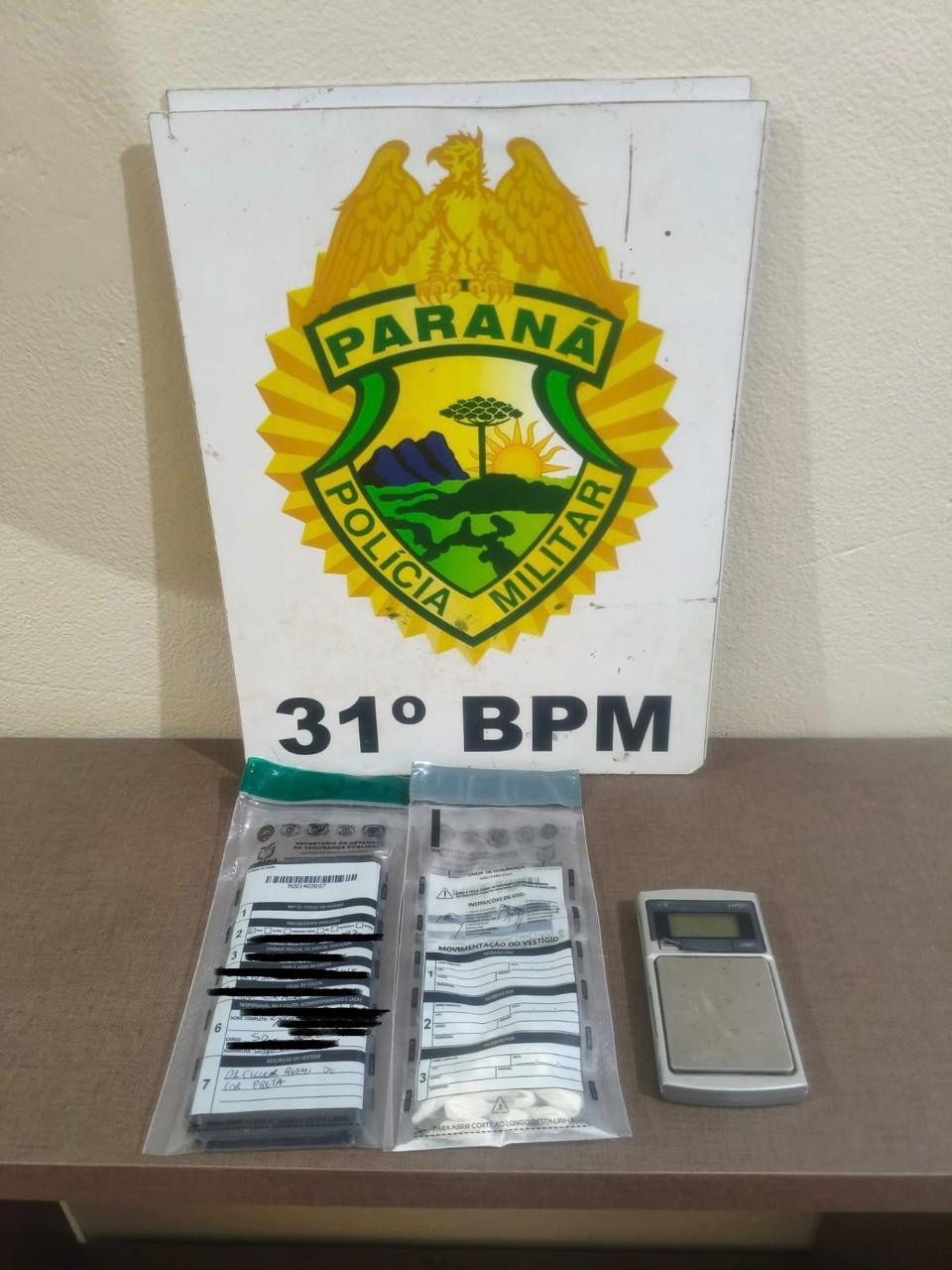 Homem é preso com 8 gramas de cocaína em Palotina