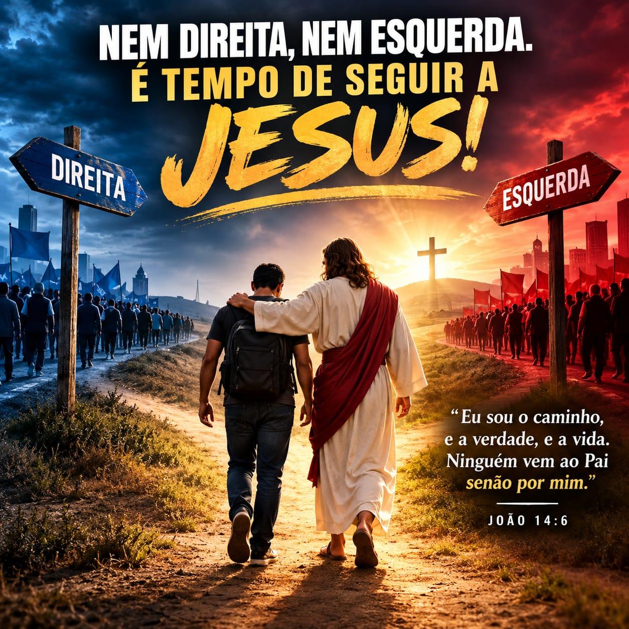 NEM DIREITA, NEM ESQUERDA. É TEMPO DE SEGUIR A JESUS!