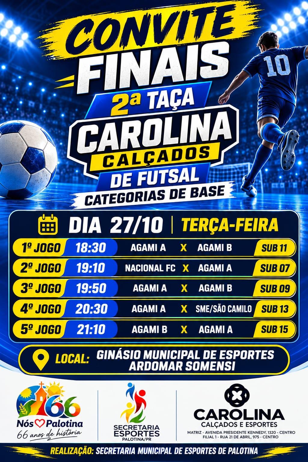 Palotina define campeões da Taça Carolina Calçados nesta terça-feira
