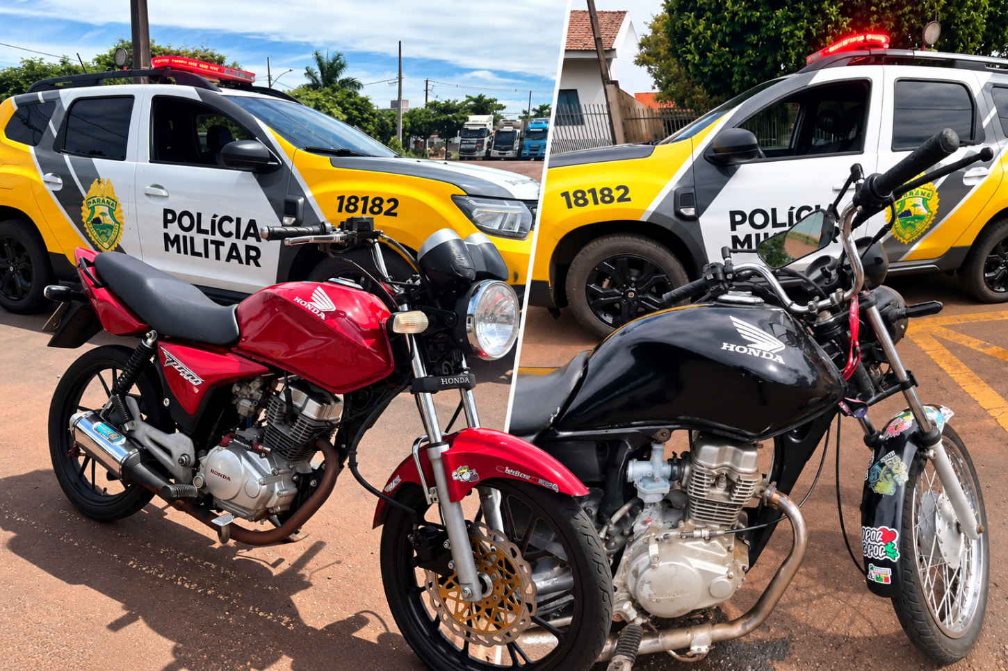 PM apreende duas motocicletas durante abordagens no Centro de Palotina