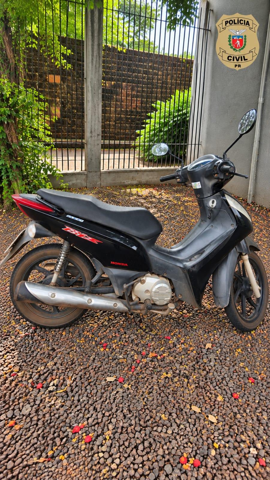 Polícia Civil recupera Honda Biz com alerta de furto em Palotina