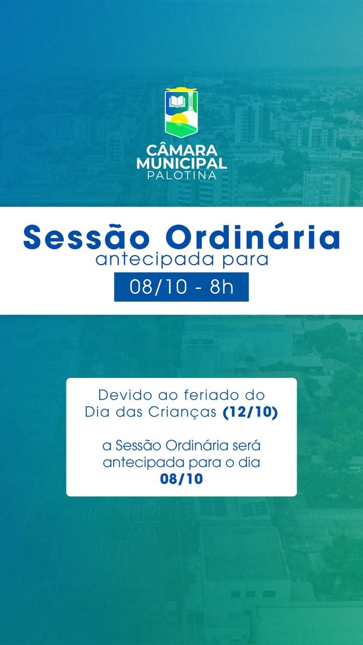 Sessão Ordinária da Câmara de Palotina é antecipada para quarta-feira