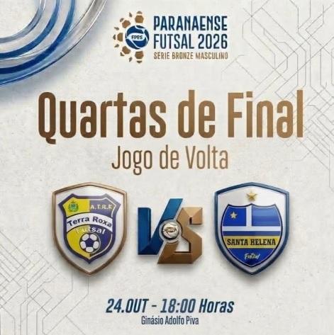 Terra Roxa Futsal busca virada diante de Santa Helena por vaga na semifinal da Série Bronze
