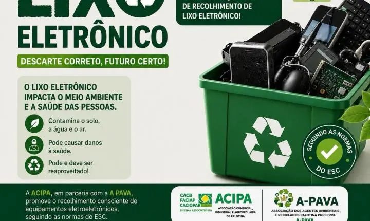 ACIPA promove campanha de recolhimento de lixo eletrônico em parceria com a APAVA