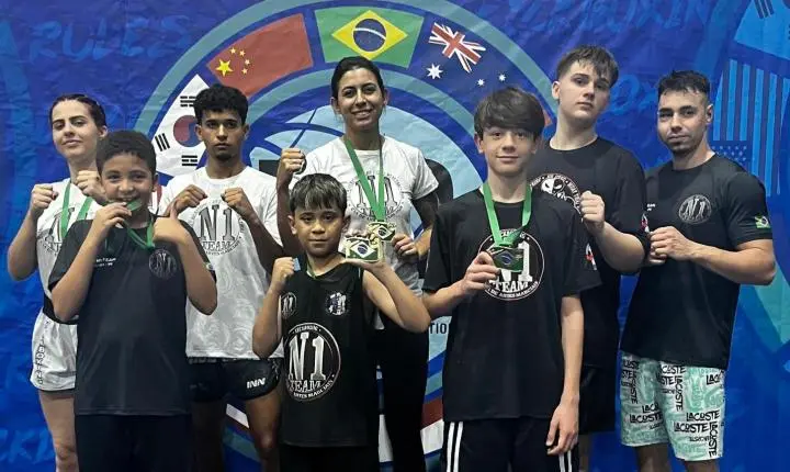 Alunos da N1 Team de Terra Roxa conquistam títulos no Campeonato Brasileiro de Kickboxing em São Paulo 