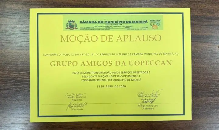 Câmara de Maripá presta Moção de Aplausos aos Amigos da Uopeccan por ação solidária histórica