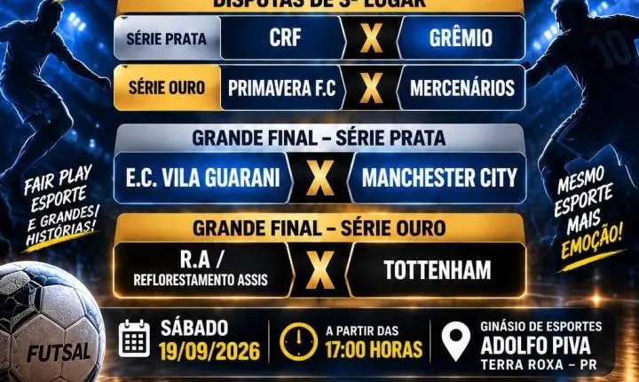 Copa Terra Roxa de Futsal define finais neste sábado