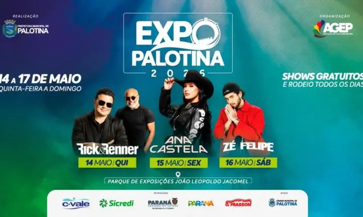 Expo Palotina 2026 define atrativos e promete grande programação de 14 a 17 de maio