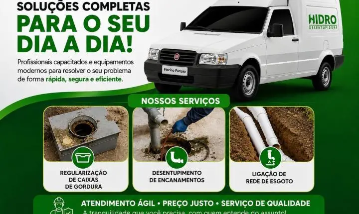 Hidro Desentupidora oferece soluções completas para desentupimento e regularização de redes de esgoto