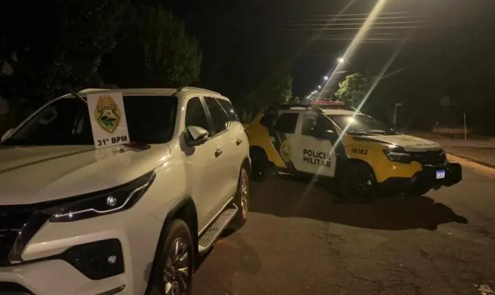 Hilux furtada é recuperada após perseguição na PR-364 em Palotina