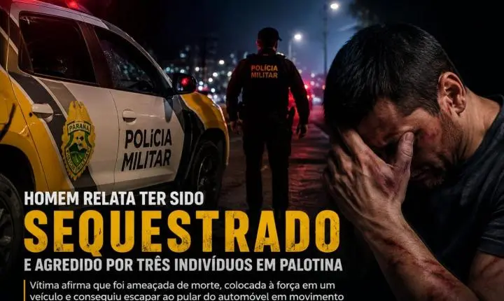 Homem relata ter sido sequestrado e agredido por três indivíduos em Palotina