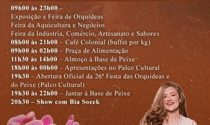 Maripá divulga programação oficial da 26ª Festa das Orquídeas e do Peixe