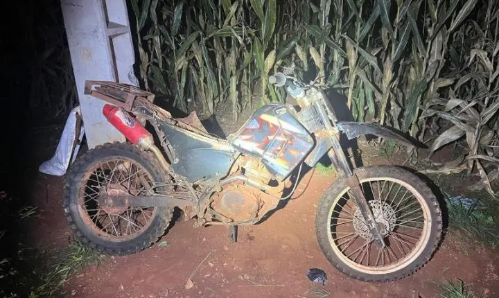 Moto com placa de Palotina se envolve em acidente em Braganey