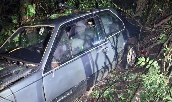 Motorista fica ferido após sair da pista e colidir contra árvores na PR-364, em Palotina
