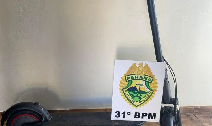 Mulher é presa por furto de patinete em Terra Roxa; objeto foi recuperado pela Polícia Militar