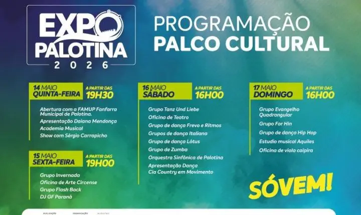 Palco Cultural valoriza artistas locais durante a Expo Palotina 2026