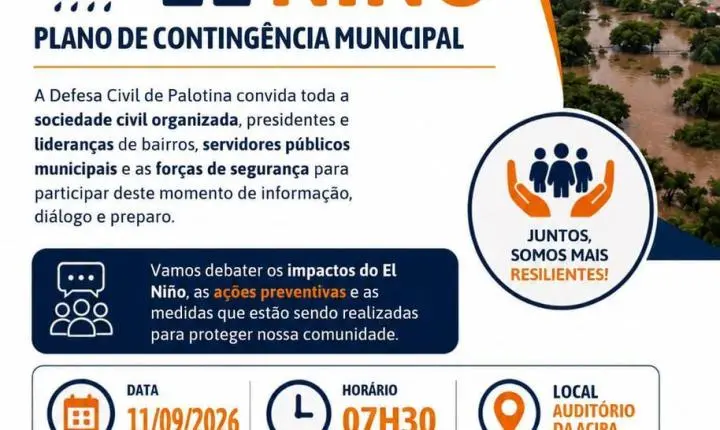 Palotina realiza palestra sobre o El Niño e apresenta Plano de Contingência Municipal