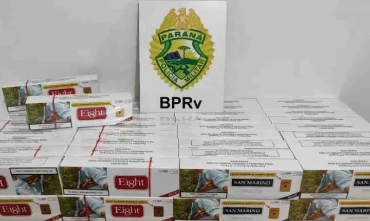 Polícia apreende 150 pacotes de cigarros contrabandeados na PR-364 em Terra Roxa