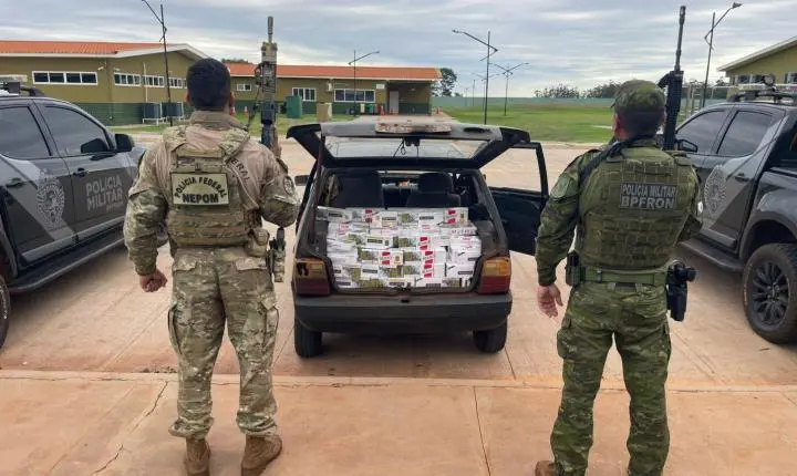 POLÍCIA FEDERAL e BPFRON realizam apreensão de cigarros paraguaios