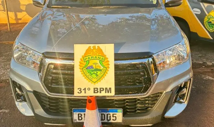 Polícia Militar recupera caminhonete furtada e detém dois suspeitos em Palotina