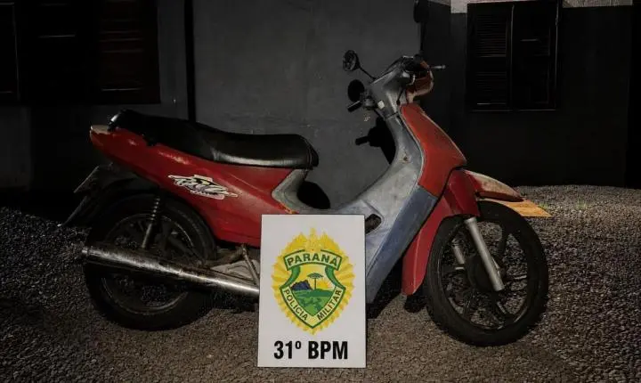 Polícia recupera motoneta com alerta de furto durante patrulhamento em Palotina