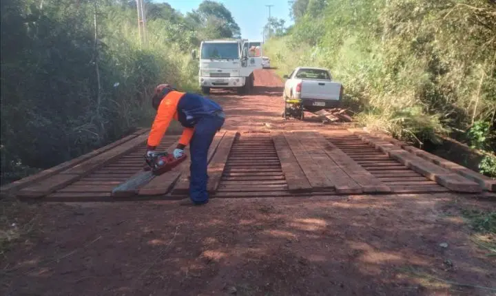 Prefeitura de Palotina recupera ponte na região de Caravággio