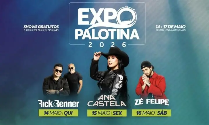 Rick & Renner, Ana Castela e Zé Felipe são atrações musicais da Expo Palotina 2026