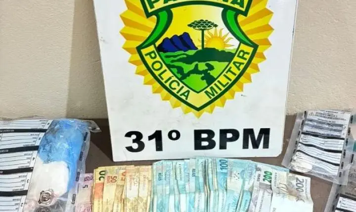 Suspeito de abastecer pontos de tráfico é preso com cocaína e dinheiro em Palotina