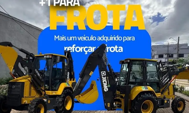 Terra Roxa reforça frota com nova retroescavadeira para serviços urbanos