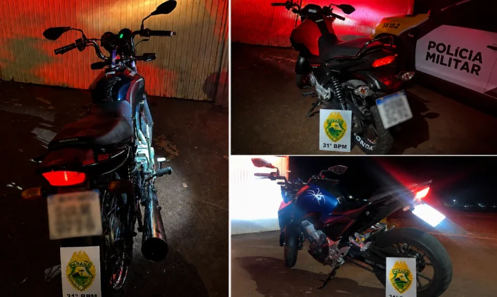Três motocicletas são apreendidas durante fiscalização de trânsito em Palotina