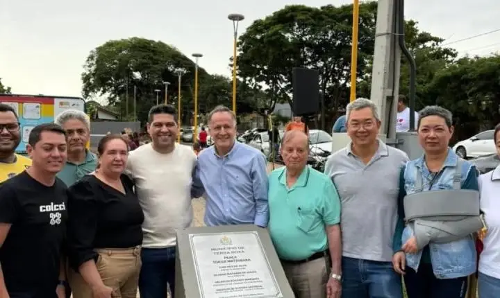 Vereador Miltinho participa da inauguração da Praça Tokuji Matsubara em Terra Roxa