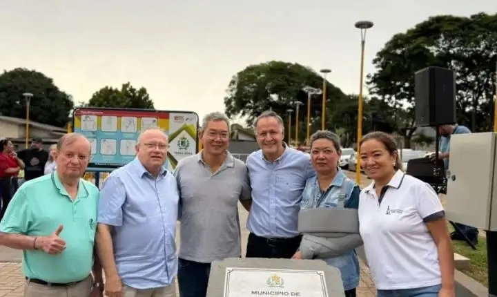 Vereador Miltinho participa da inauguração da Praça Tokuji Matsubara em Terra Roxa