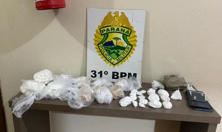 Vídeo - PM apreende quase 1,9 kg de drogas durante diligências em Palotina