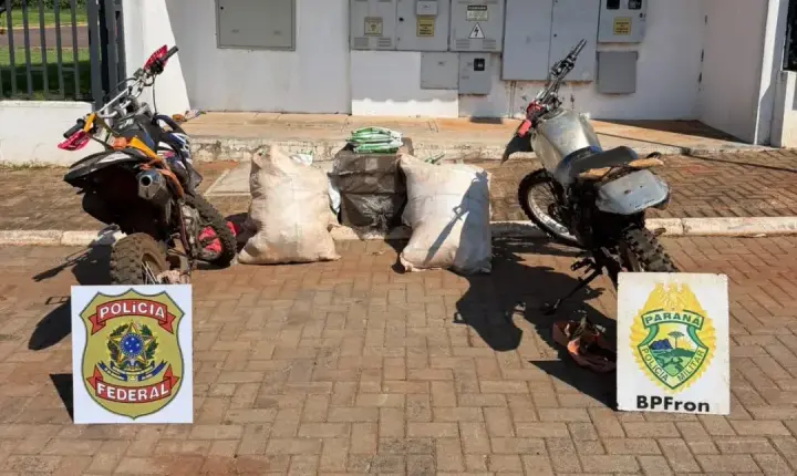Motos são apreendidas com cigarros e agrotóxicos contrabandeados, em Guaíra